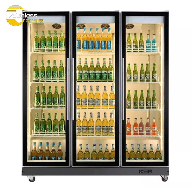 Bar Beer Cooler Chiller Upright Vertical Refrigerator Commercial Glass Door