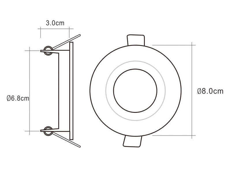 Отрезок вне Downlight плоской поверхности 68mm привел рамку снабжения жилищем потолочного освещения