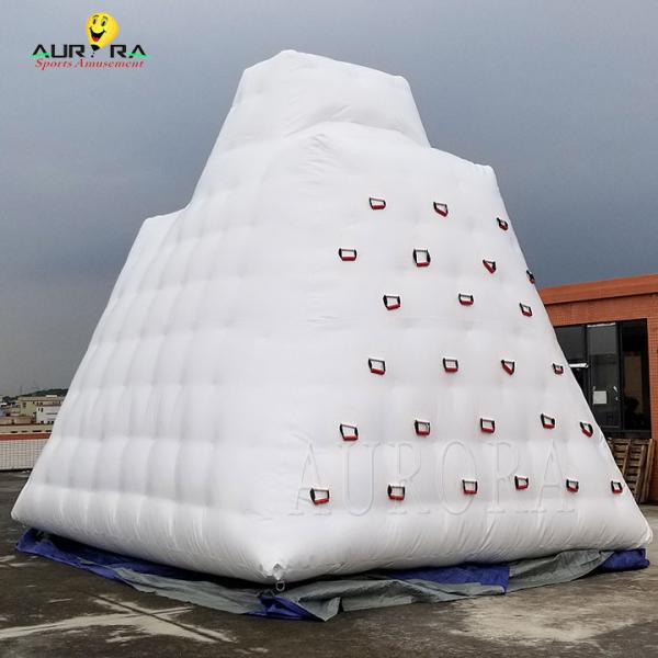 White Ocean Aquatic Inflatable Water Toys Floating Inflatable Iceberg Climbing Wall