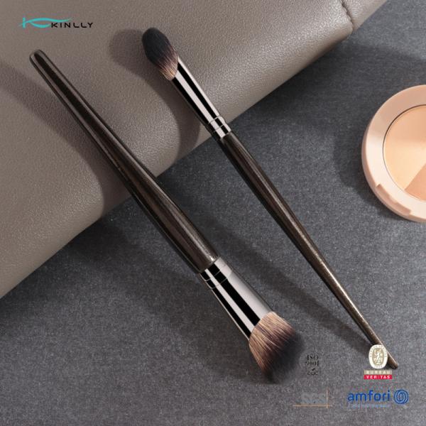 2pcs Makeup Concealer Brush Synthetic Hair Aluminium Ferrule Makeup Foundation Brush
