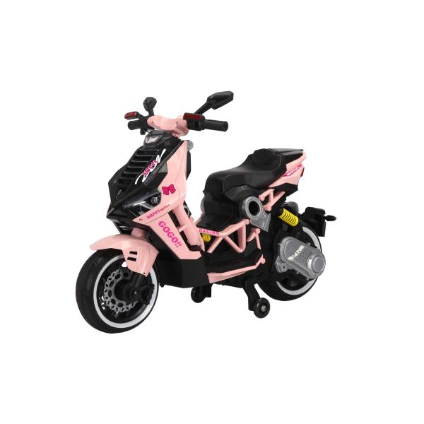 Kids Vespa Scooter, 12V Rechargeable Ride on Motorcycle w/Training Wheels