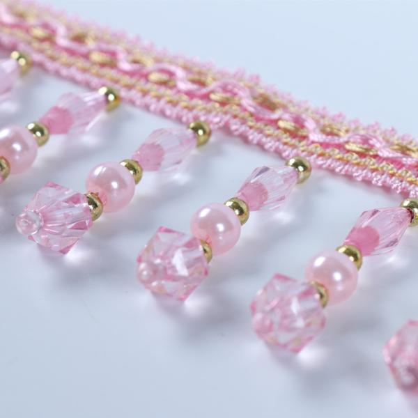 Handmade fashionable chain beads lace tassels fringes for curtain/sofa/pillow decoration