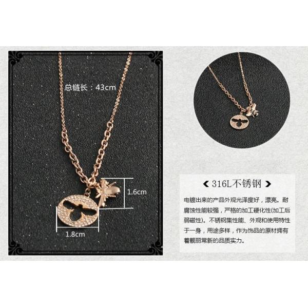 Swarwski Ccopy Bee Pendant Necklacae Stainless Steel Rose Gold Neckalce Bee Sharp Design Necklace