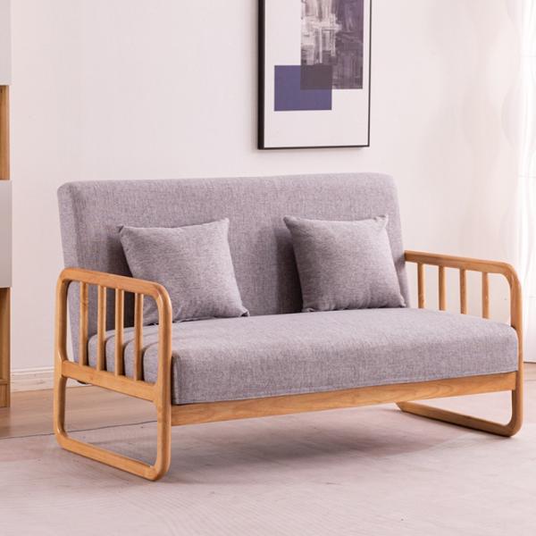 Upholstered Armrest Kid Sofa Solid Wood Loveseat 3 Seater Couch Linen Material Living Room Chair for Reading Accent