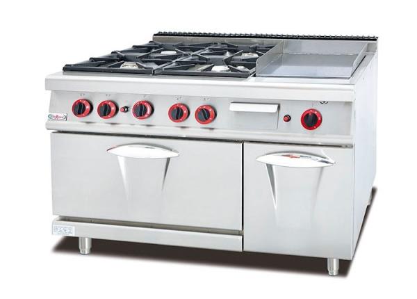 Escala de gás ocidental Multi-funcional do equipamento da cozinha com combinação da chapa para assar/grade