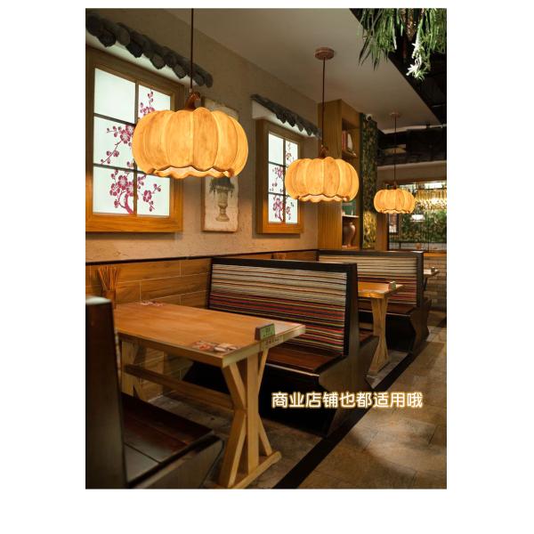 Designer Restaurant Island LED Chandelier Retro Resin Pumpkin Lamp Bedroom Wabi Sabi Pendant Lamps(WH-VP-165)