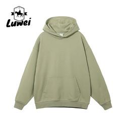 Alta Qualidade Homens Simples de Grande Tamanho Preto Leve Básico Algodão Personalizado Hoodie Pesado para Impressão