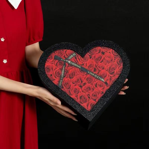 4C/UV/Ламинирование/Эмбосировка/Опечатка Круглые бархатные цветочные коробочки для роз Ручной дизайн