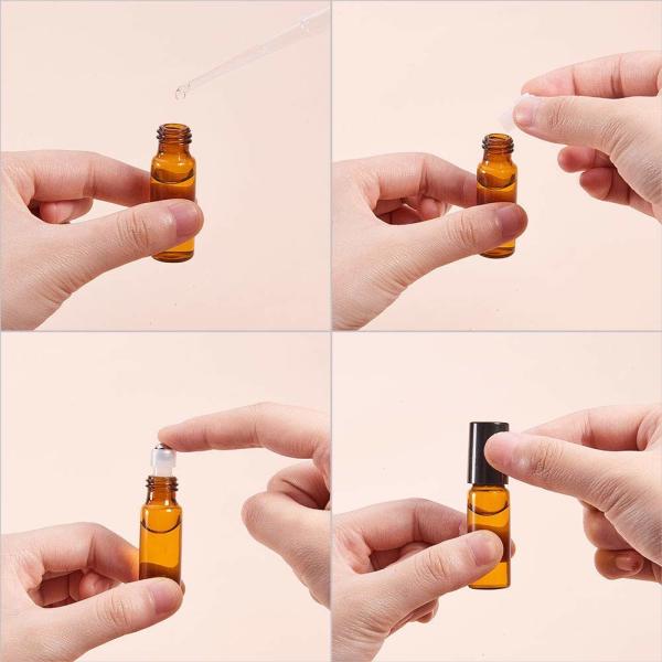 Glass Amber Empty Essential Oil Bottles Leakage Proof High Tightness