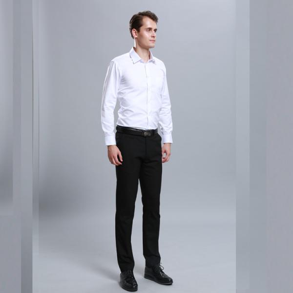 High End Anti - Wrinkle Business Dress Shirts Yarn Dyed Solid Color Plus Size