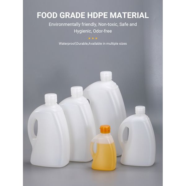 Patented Design Empty Plastic Cooking Oil Bottle with Oil-Backflow Lid Laundry Detergent Liquid Soap Packaging Jugs