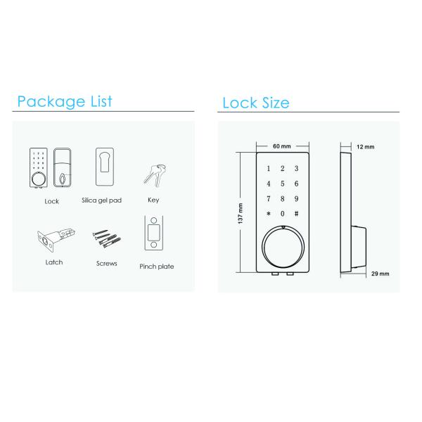 Customized High Standard Bluetooth Smart Door Lock With Wireless Touch Screen