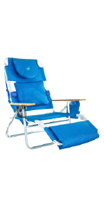 Folding Outdoor Chaise Lounge Chair, 5-Position Adjustable Beach, Sunbathing, Patio, Pool, Lawn, Lay Flat Portable