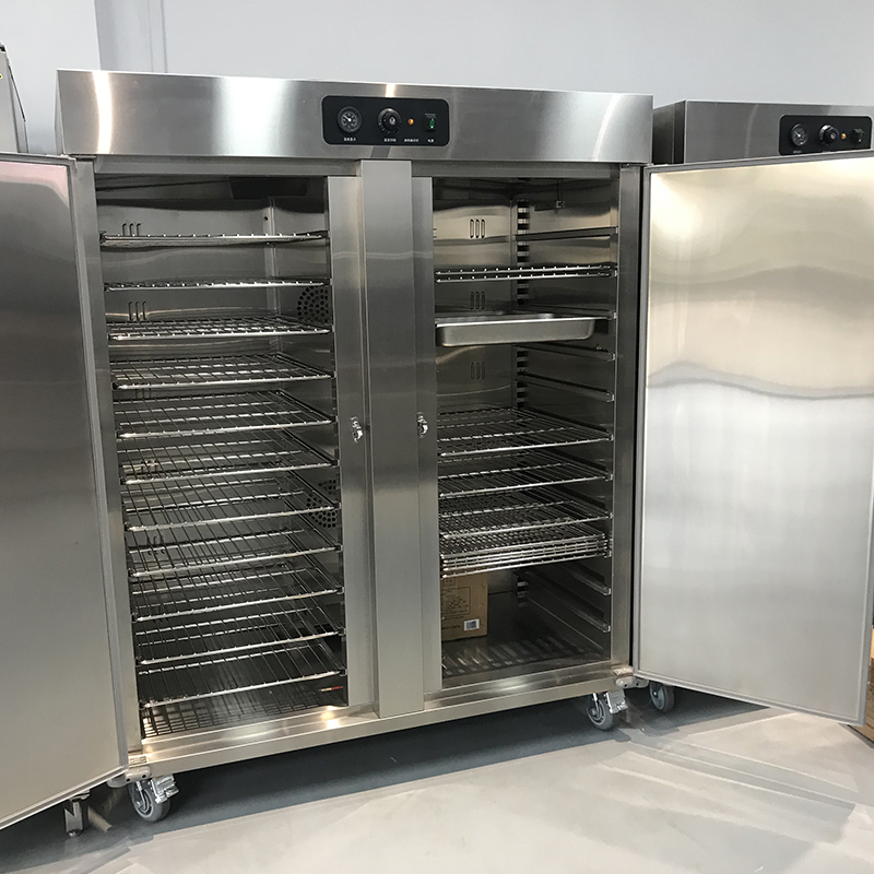 Commercial Food Warmer Cart with Double Door Design Stainless Steel Construction and Adjustable Temperature Control