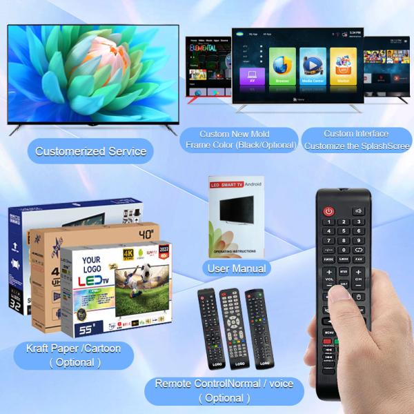 Large Screen Smart 4K LED TV 50 55 65 75 100 Inch for Living Room Entertainment
