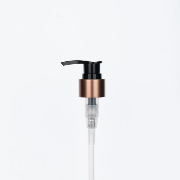 24/410 Black and Gold High-necked Electroplated Aluminum Plastic Pump Head for Shower Gel Bottle