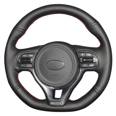 2016 2017 Kia K5 Sportage 4 KX5 3-Spoke Wheel Artificial Leather Stitch Wrapped Steering Cover
