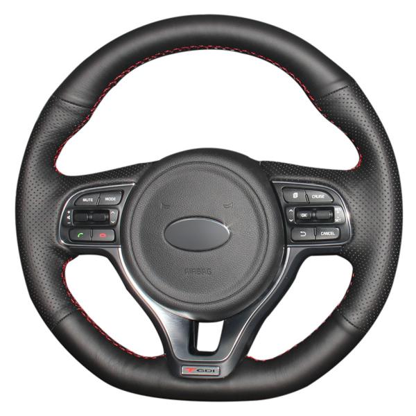 2016 2017 Kia K5 Sportage 4 KX5 3-Spoke Wheel Artificial Leather Stitch Wrapped Steering Cover
