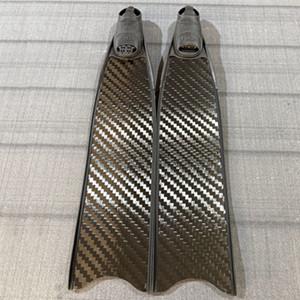 Full Black Soft Carbon Fiber Freediving Fins Diagonal Pattern Long Fins For Freediving