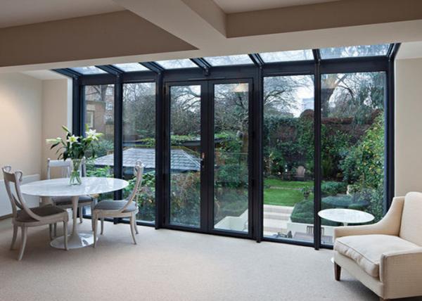 Tempered Laminated Double Glass Aluminum Frame Bifold Door Commercial Design