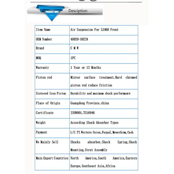 Air Shock AbsorberS Strut Air Suspension Fit For Lexus 460 48010-50240 FRONT