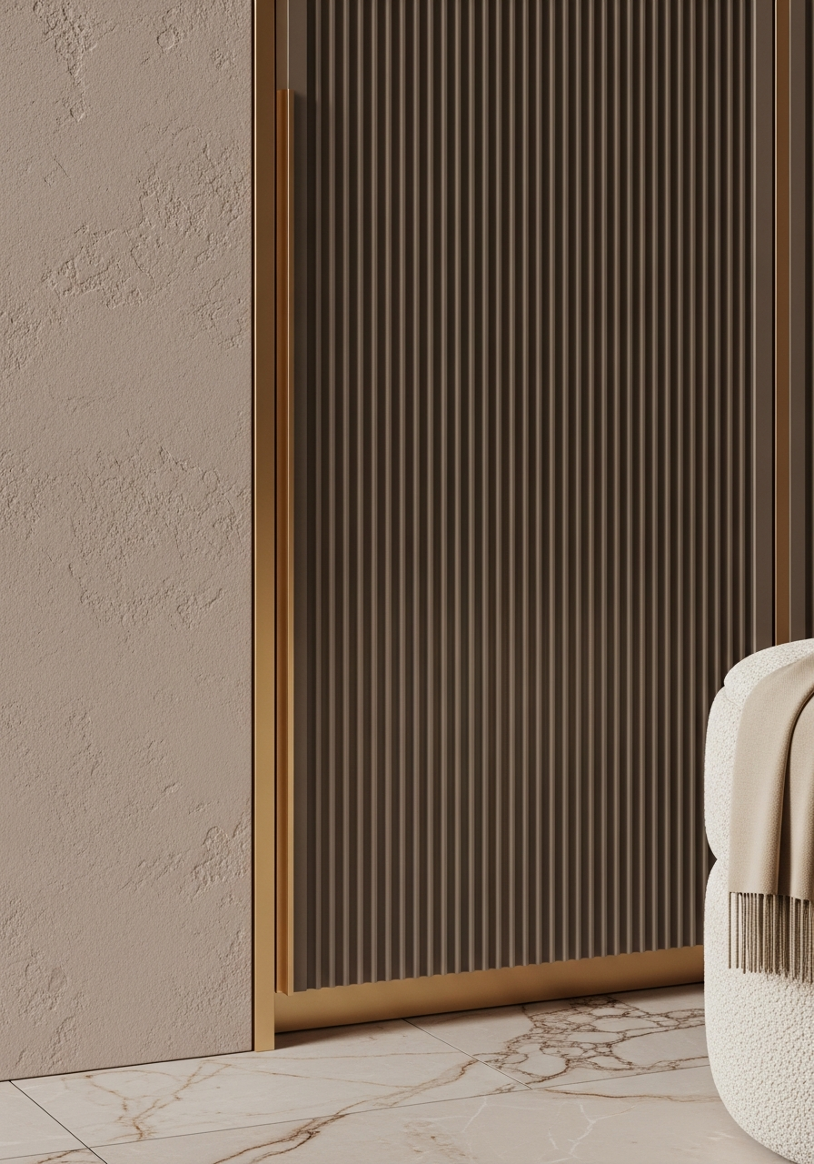Taupe Fluted Entryway Shoe Cabinet in 304 Stainless Steel