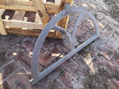 Antique Architectural Cast Iron Windows Salvage Half Moon Shape H19*W32CM
