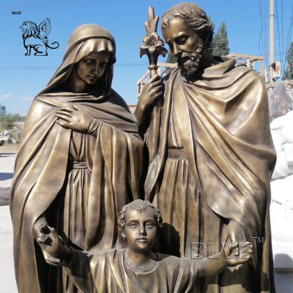 Brass Holy Family Statue Bronze Sculpture Life Size Metal Christian Religious Classical Decoration Church
