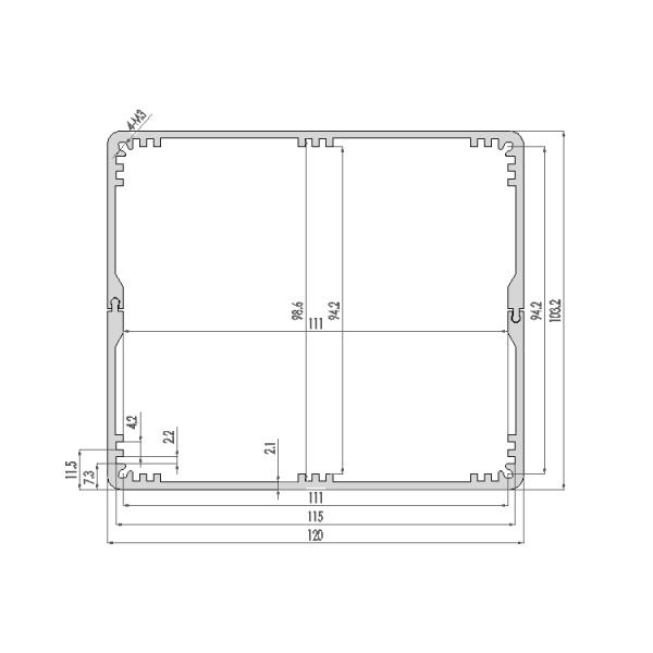 120*103*130mm  Squre Aluminum Electrical Enclosures For Project