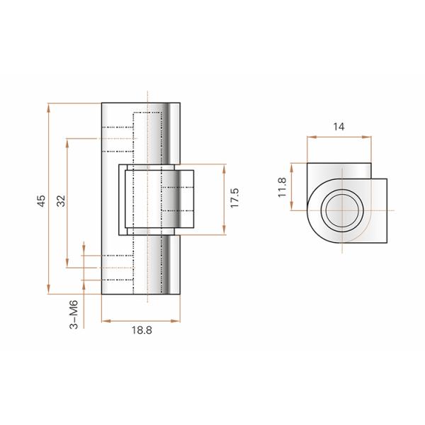 Bright Chrome Plated Electrical Equipments Panel Board Hinges