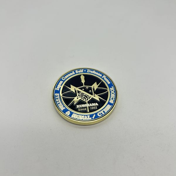 Custom challenge coins with 60mm size zinc alloy material and plating options including antique brass and black finishes