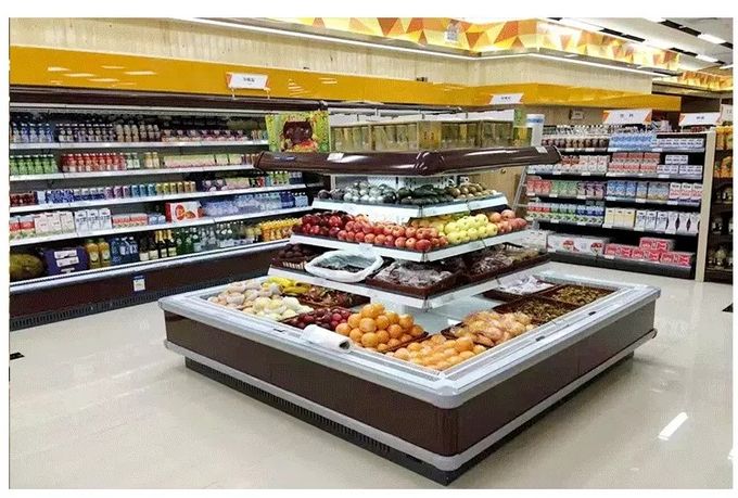 охладитель Мултидек стальной пластины цвета белизны 2М открытый, холодильник дисплея Мултидек