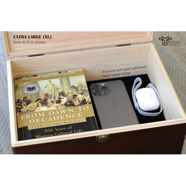 6.2*6.2*4.48 Personalized Wooden Box Tableware Keepsake Box for 5th Anniversary Gift