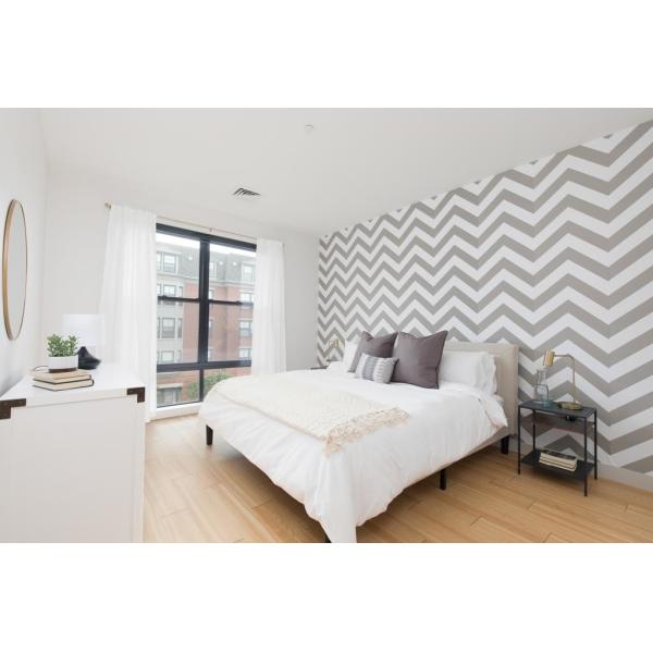 Hotel style Apartment interior design Budget Furniture Bedroom set by Industiral style made Walnut wood with Metal tube