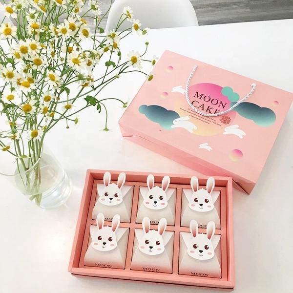 Caixa de empacotamento do Mooncake de papel do cartão com impressão deslocada da cor de CMYK 4