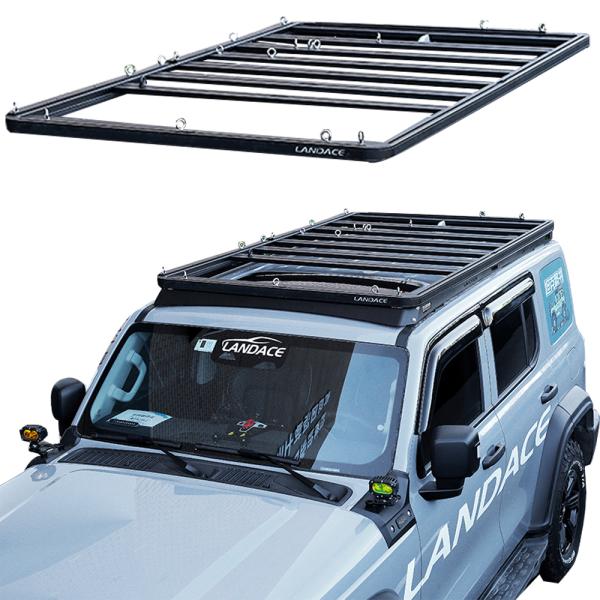 Black Powder Coated Roof Rack Easy to Install Aluminium Alloy Luggage Rack For Tank 300