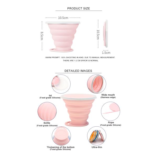 270ml Portable Ultra Thin Flexible Silicone Folding Cup