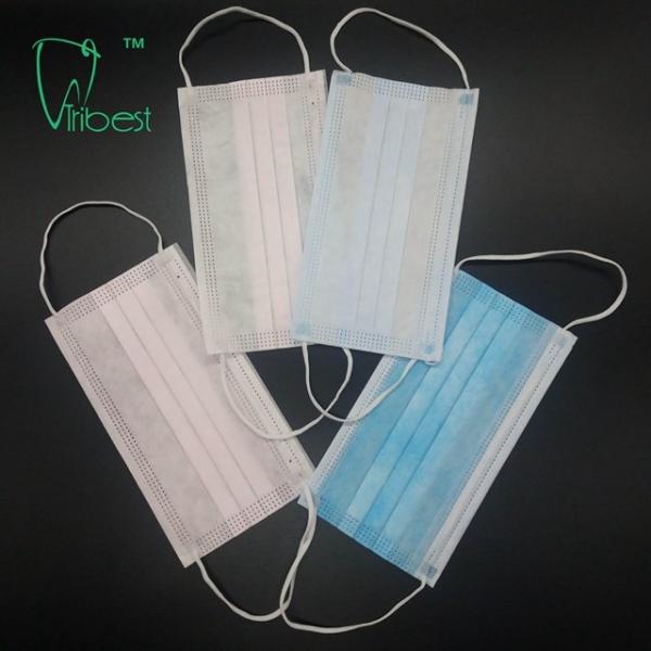 3 Ply Disposable Non Woven Face Mask , Disposable Earloop Face Mask