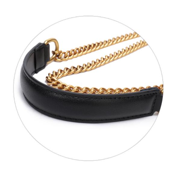 Fashion Real Cow Leather Small Square Quilted Bag With Gold Metal Accessory