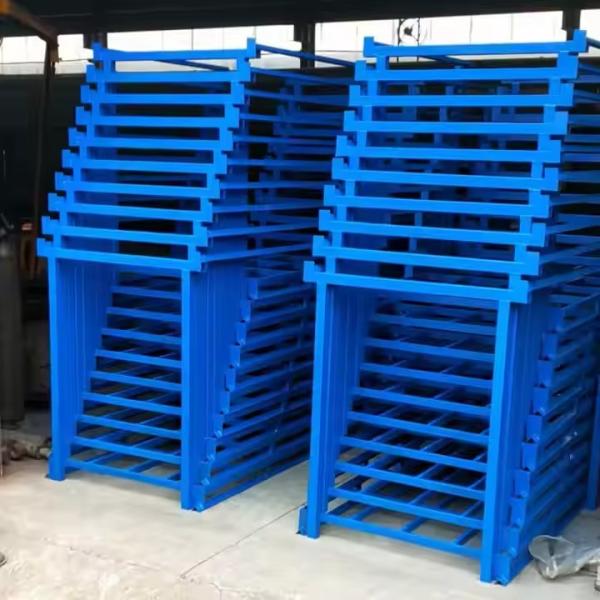Heavy Load Foldable Fabric Roll Storage Rack , Warehouse Stackable Steel Storage Racks