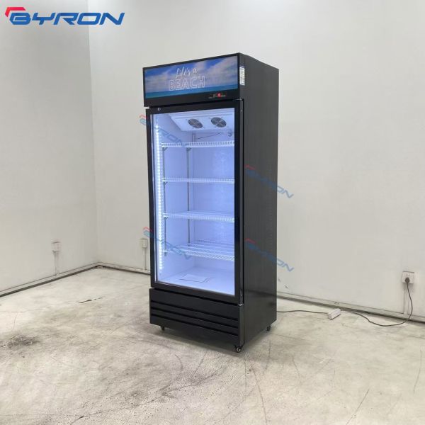 Single Door Drinks Fridge Adjustable Drink Refrigerator Fan Cooling
