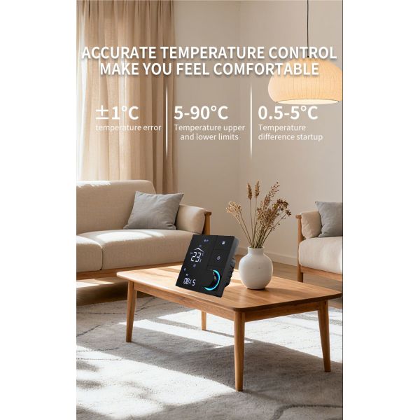 WiFi Knob Thermostat: Voice/App/Weekly Program, Child Lock, 16A