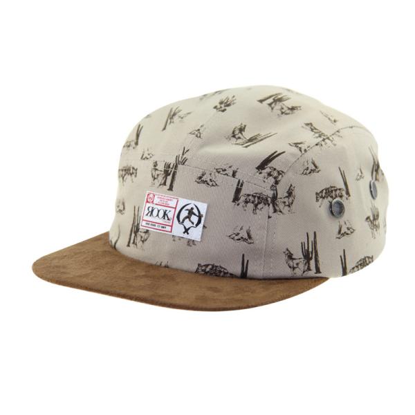 Suede Peak 5 Panel Camp Caps With Sublimation Printing Crown And Leather Strap