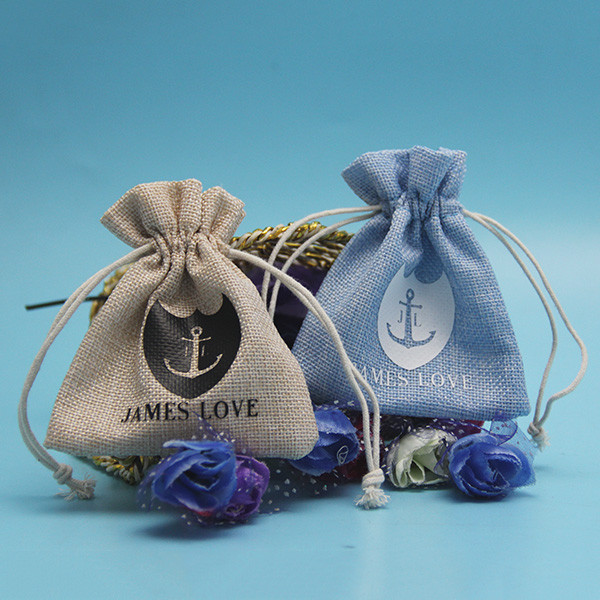 Lace Heart Wedding Candy Jute Drawstring Bag Cute For Party Decoration