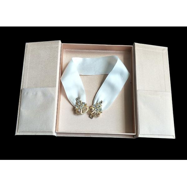 Wedding Favor Dress Book Shaped Box , Magnetic Flip Top Box Ribbon Closure