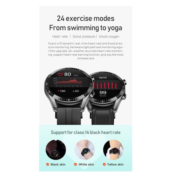 HL59 Smartwatch Electronic Couples 1.28 inch ECG PPG Blood Pressure Watch No Camera