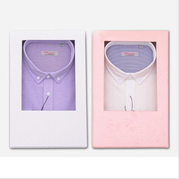 Custom design soft cardboard paper packaging box for shirt with pvc window