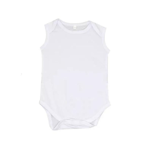 Sleeveless White Newborn Rompers Crawl Suit For Sublimation Photos Printing