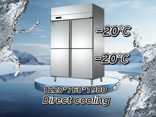 Corrosion Resistance 4 Door Commercial Freezer Rustproof Commercial Kitchen Refrigerator Freezer