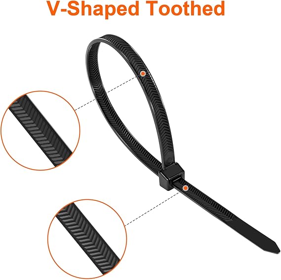 300mm Length Electrical Ties Plastic 120 LBS Tensile Strength Reusable Plastic Ties